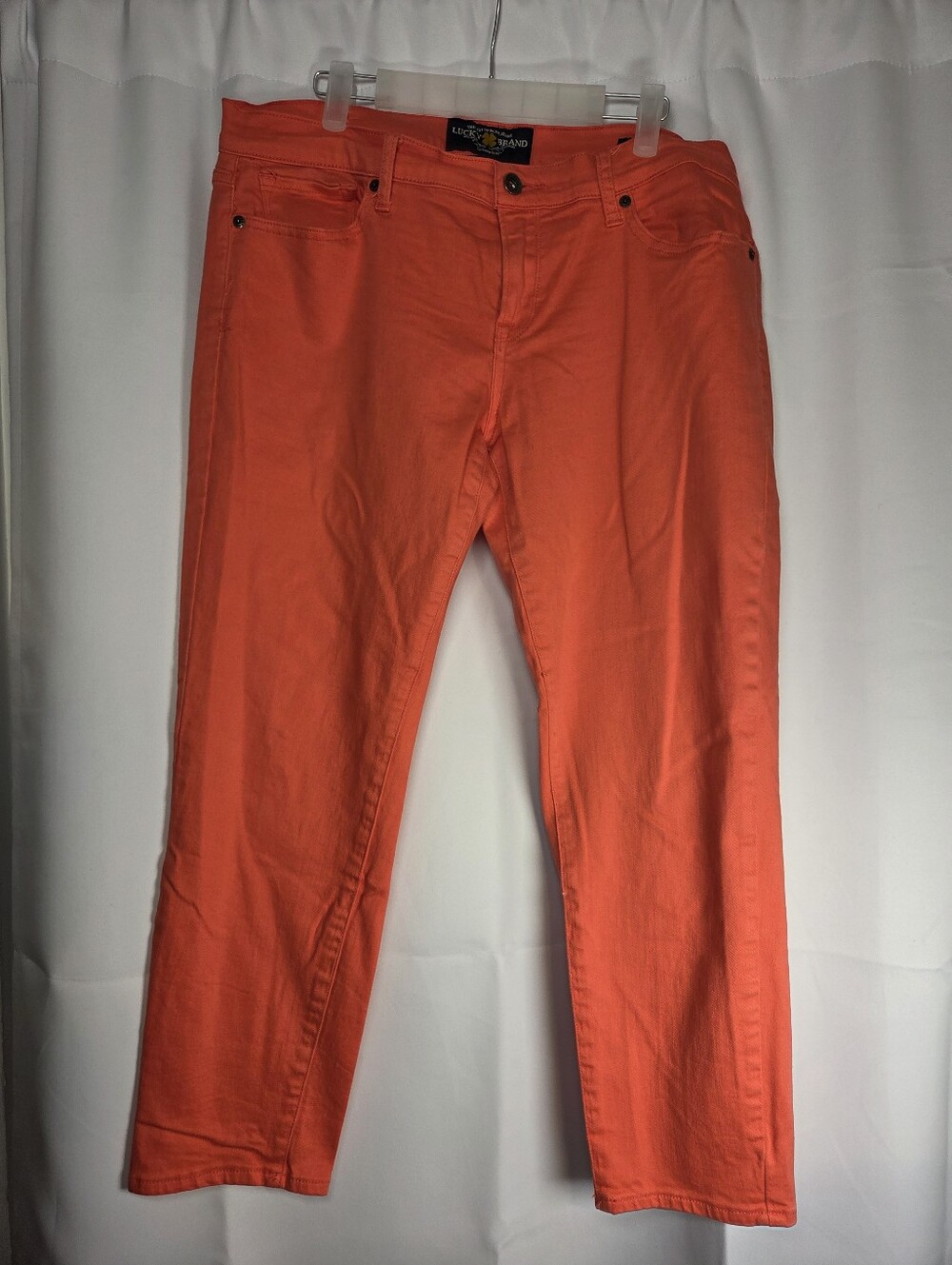 Lucky Brand Zoe Straight Crop Coral Denim  Jeans Women’s Size 14/32